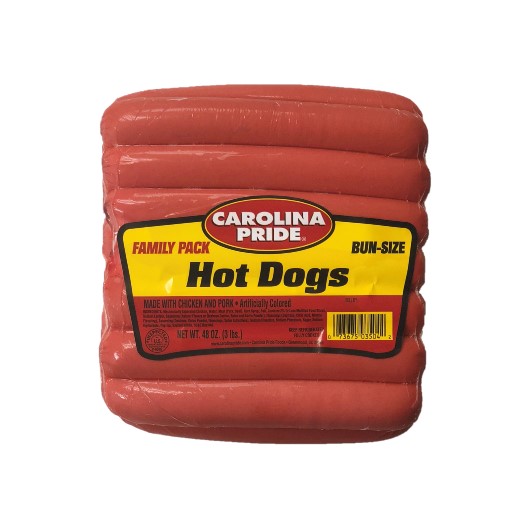Family Pack Hot Dogs 3504 Carolina Pride