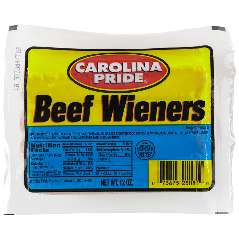 Beef Wieners 3225 Carolina Pride